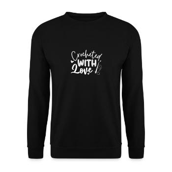 Crocheteur Drôle Crochet Citation Crochet Crochet - Sweat-shirt Unisexe - noir - Devant - Alina (178cm) & Michal (187cm)