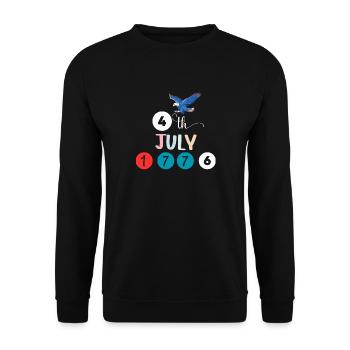 Visitez l’amoureux des chiens de drapeau américain patriotique américain - Sweat-shirt Unisexe - noir - Devant - Alina (178cm) & Michal (187cm)