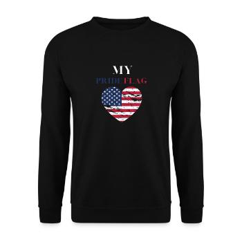 Ceci est mon drapeau de fierté usa américain 4th of July - Sweat-shirt Unisexe - noir - Devant - Alina (178cm) & Michal (187cm)