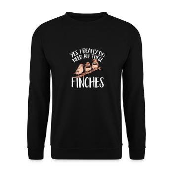Zebra Finches Bird Zebra Finch - Unisex Sweatshirt - black - Front - Alina (178cm) & Michal (187cm)