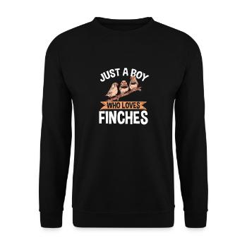 Zebra Finches Bird Zebra Finch - Unisex Sweatshirt - black - Front - Alina (178cm) & Michal (187cm)