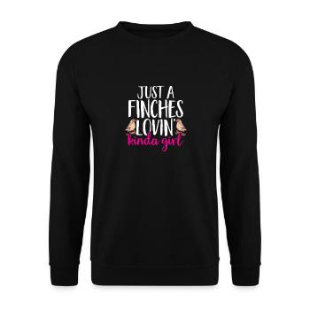 Zebra Finches Bird Zebra Finch - Unisex Sweatshirt - black - Front - Alina (178cm) & Michal (187cm)