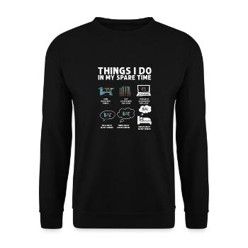 Woodturning Woodturning Wood Lathe Lathe - Unisex Sweatshirt - black - Front - Alina (178cm) & Michal (187cm)