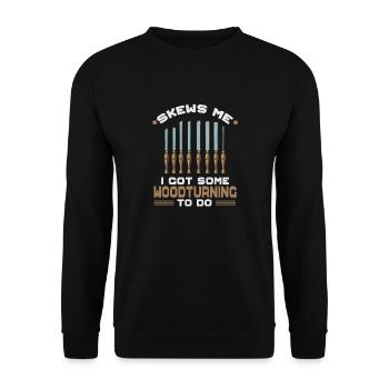 Turning Wood Lathe Lathe - Unisex Sweatshirt - black - Front - Alina (178cm) & Michal (187cm)