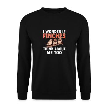 Zebra Finches Bird Zebra Finch - Unisex Sweatshirt - black - Front - Alina (178cm) & Michal (187cm)