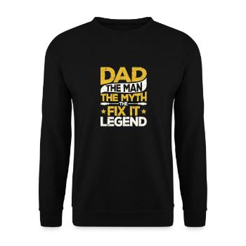 Papa L’homme Le mythe La légende de Fix It Père - Sweat-shirt Unisexe - noir - Devant - Alina (178cm) & Michal (187cm)