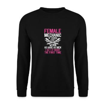 Mécanicien Voiture Fille Garage Artisan - Sweat-shirt Unisexe - noir - Devant - Alina (178cm) & Michal (187cm)