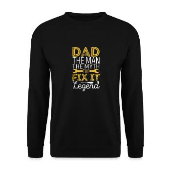 Papa L’homme Le mythe La légende de Fix It Père - Sweat-shirt Unisexe - noir - Devant - Alina (178cm) & Michal (187cm)