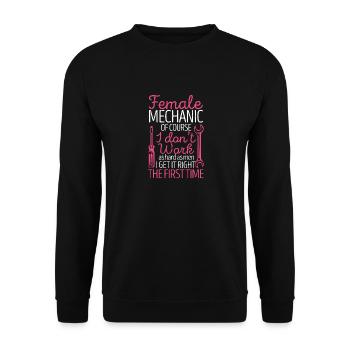 Mechanic Car Car Girl Garage Craftsman - Unisex Sweatshirt - black - Front - Alina (178cm) & Michal (187cm)