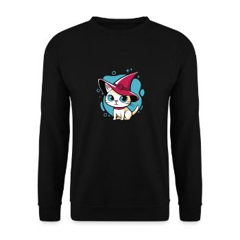 Cute kitty - Unisex Sweatshirt - black - Front - Alina (178cm) & Michal (187cm)