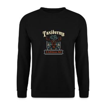 Lustiges Taxidermie und Tierpräparator Taxidermist - Unisex Pullover - Schwarz - Vorne - Alina (178cm) & Michal (187cm)