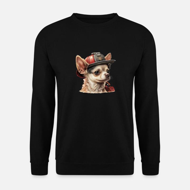 Chihuahua - Feuerwehrmann Feuerwehr Hund Männer - Unisex Pullover - Schwarz