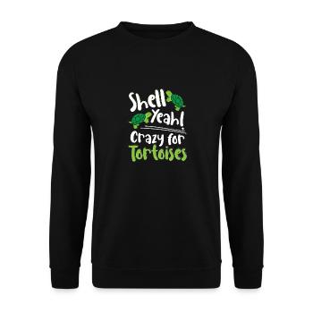 Reptile Turtle Funny Shell Yeah Crazy For Tortoise - Unisex Pullover - Schwarz - Vorne - Alina (178cm) & Michal (187cm)