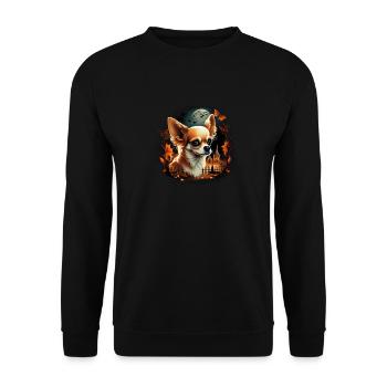 Chihuahua Costume d'Halloween - Citrouille - Sweat-shirt Unisexe - noir - Devant - Alina (178cm) & Michal (187cm)
