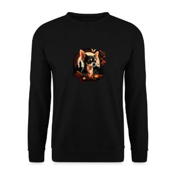 Chihuahua Costume d'Halloween - Citrouille - Sweat-shirt Unisexe - noir - Devant - Alina (178cm) & Michal (187cm)