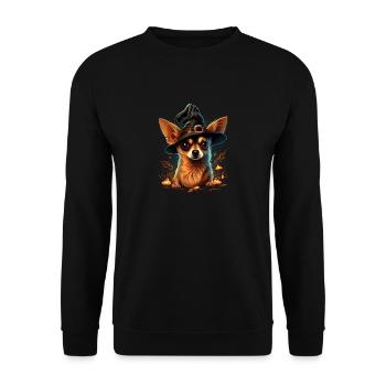 Chihuahua Costume d'Halloween - Citrouille - Sweat-shirt Unisexe - noir - Devant - Alina (178cm) & Michal (187cm)