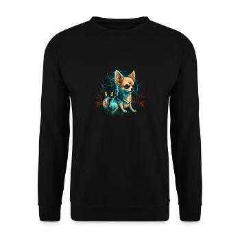 Chihuahua Costume d'Halloween - Citrouille - Sweat-shirt Unisexe - noir - Devant - Alina (178cm) & Michal (187cm)