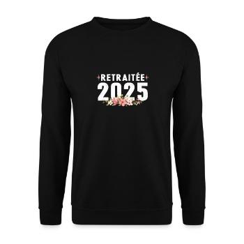 Retraitée 2025 - Sweat-shirt Unisexe - noir - Devant - Alina (178cm) & Michal (187cm)