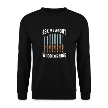 Turning Wood Lathe Lathe - Unisex Sweatshirt - black - Front - Alina (178cm) & Michal (187cm)