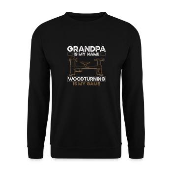 Woodturning Woodturning Wood Lathe Lathe - Unisex Sweatshirt - black - Front - Alina (178cm) & Michal (187cm)
