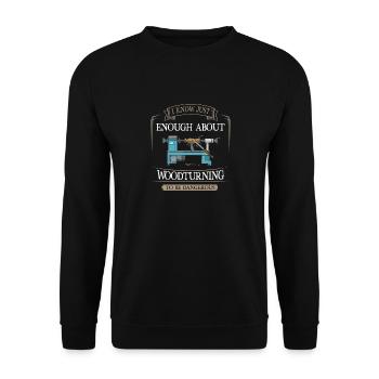 Turning Wood Lathe Lathe - Unisex Sweatshirt - black - Front - Alina (178cm) & Michal (187cm)
