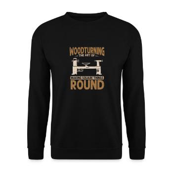 Woodturning Woodturning Wood Lathe Lathe - Unisex Sweatshirt - black - Front - Alina (178cm) & Michal (187cm)