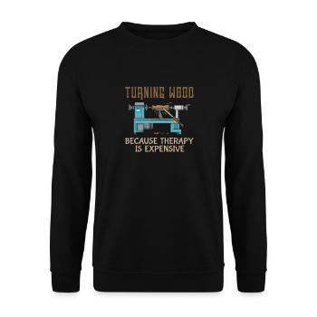 Turning Wood Lathe Lathe - Unisex Sweatshirt - black - Front - Alina (178cm) & Michal (187cm)