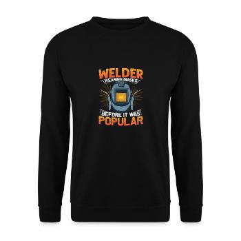 Welding Quote Men Welder Funny Dad Welding Worker - Unisex Sweatshirt - black - Front - Alina (178cm) & Michal (187cm)