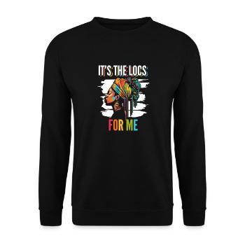 It's The Locs For Me - Afro Hair Black American - Unisex Pullover - Schwarz - Vorne - Alina (178cm) & Michal (187cm)