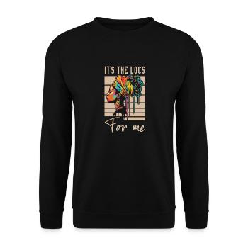 It's The Locs For Me - Afro Hair Black American - Unisex Pullover - Schwarz - Vorne - Alina (178cm) & Michal (187cm)
