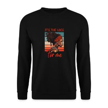 It's The Locs For Me - Afro Hair Black American - Unisex Pullover - Schwarz - Vorne - Alina (178cm) & Michal (187cm)