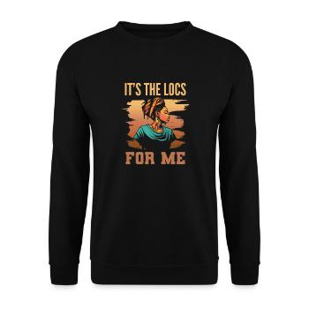 It's The Locs For Me - Afro Hair Black American - Unisex Pullover - Schwarz - Vorne - Alina (178cm) & Michal (187cm)