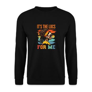 It's The Locs For Me - Afro Hair Black American - Unisex Pullover - Schwarz - Vorne - Alina (178cm) & Michal (187cm)