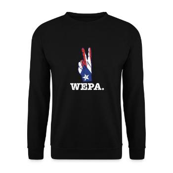 Proud Puerto Rican Latino Pride Latina Wepa - Unisex Pullover - Schwarz - Vorne - Alina (178cm) & Michal (187cm)