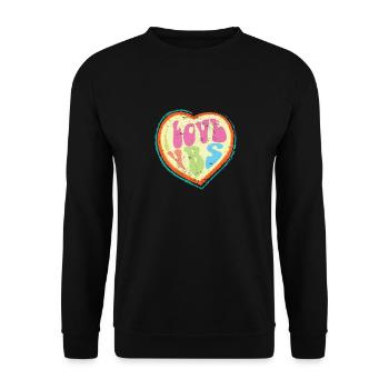 I Love VBS Hearts Vacation Bible School Crew - Unisex Sweatshirt - black - Front - Alina (178cm) & Michal (187cm)