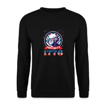 July 4th Party like its 1776 - Unisex Sweatshirt - black - Front - Alina (178cm) & Michal (187cm)