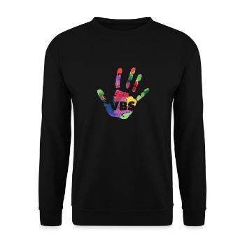 VBS Camp Watercolor Hand Print Vacation Bible - Unisex Sweatshirt - black - Front - Alina (178cm) & Michal (187cm)