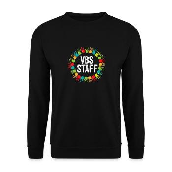 VBS Staff Hand Print Vacation Bible School Crew - Unisex Sweatshirt - black - Front - Alina (178cm) & Michal (187cm)