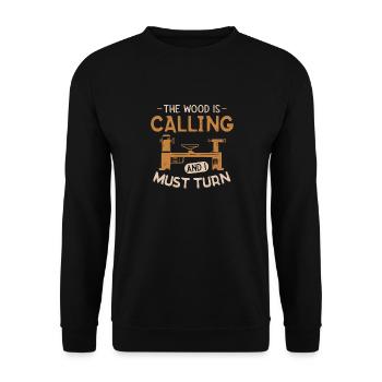 Turning Wood Lathe Lathe - Unisex Sweatshirt - black - Front - Alina (178cm) & Michal (187cm)