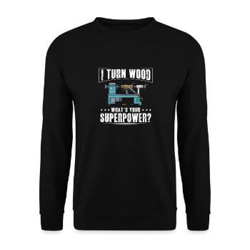 Woodturning Woodturning Wood Lathe Lathe - Unisex Sweatshirt - black - Front - Alina (178cm) & Michal (187cm)