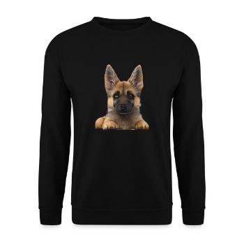 Dog Owner German Shepherd Puppy - Unisex Sweatshirt - black - Front - Alina (178cm) & Michal (187cm)