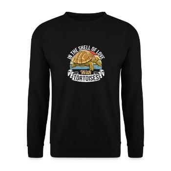 Shell Of Love With Tortoises Vintage Turtle Reptil - Unisex Sweatshirt - black - Front - Alina (178cm) & Michal (187cm)