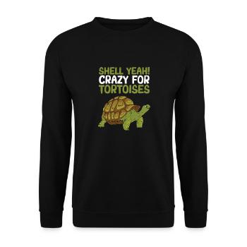 Reptile Turtle Funny Shell Yeah Crazy For Tortoise - Unisex Pullover - Schwarz - Vorne - Alina (178cm) & Michal (187cm)