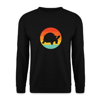 Sunset Reptile Retro Tortoise Fan Vintage - Unisex Sweatshirt - black - Front - Alina (178cm) & Michal (187cm)
