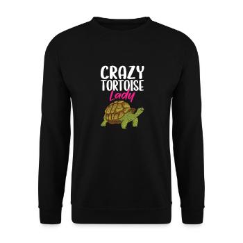 Crazy Tortoise Lady Tortoises Mom Women Turtle - Unisex Pullover - Schwarz - Vorne - Alina (178cm) & Michal (187cm)