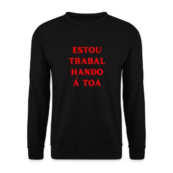 Es ist kein Sinn in meiner Arbeit Portugiesisch - Unisex Pullover - Schwarz - Vorne - Alina (178cm) & Michal (187cm)