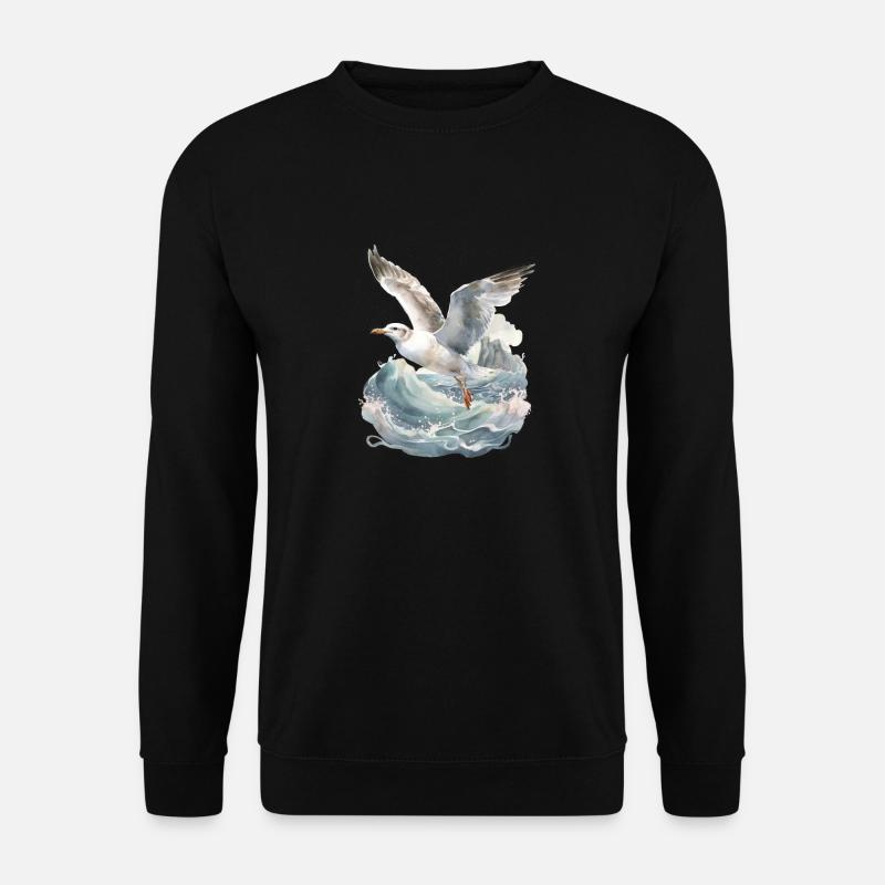 Realistische Möwe - Unisex Pullover - Schwarz
