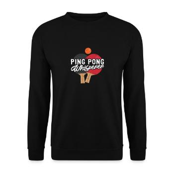 Ping Pong Whisperer Paddle Balls Master Funny - Unisex Pullover - Schwarz - Vorne - Alina (178cm) & Michal (187cm)