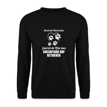 Hand & Pfote - Spruch - Chesapeake Bay Retriever - Unisex Pullover - Schwarz - Vorne - Alina (178cm) & Michal (187cm)