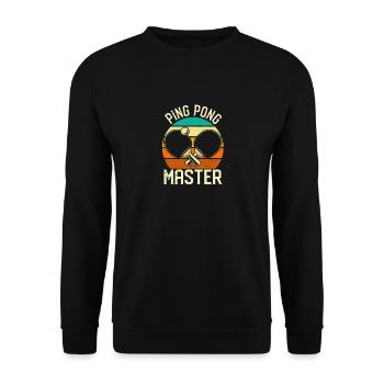 Ping Pong Master Vintage Table Tennis Player Funny - Unisex Sweatshirt - black - Front - Alina (178cm) & Michal (187cm)